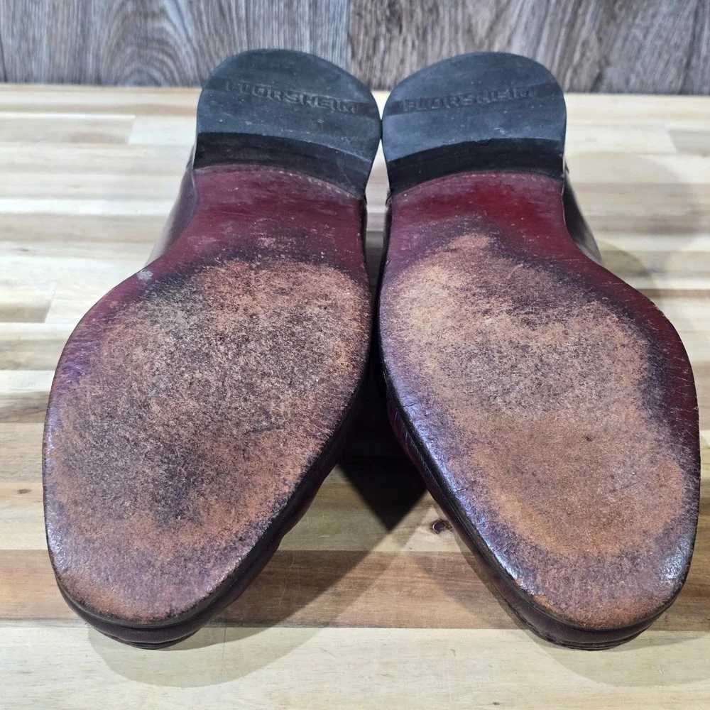 Florsheim‎ Men's Tassel Loafers 10 D Burgundy Oxblood Leather Dress Shoe